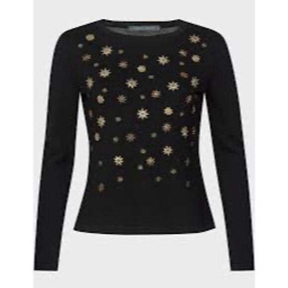 Alberta Ferretti NWT Black Embellished Pullover Sweater Size IT 42/US 6 - Picture 1 of 7